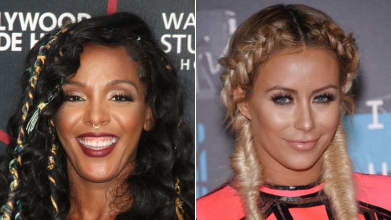 Dawn Richard smiling, Aubrey O'Day smiling