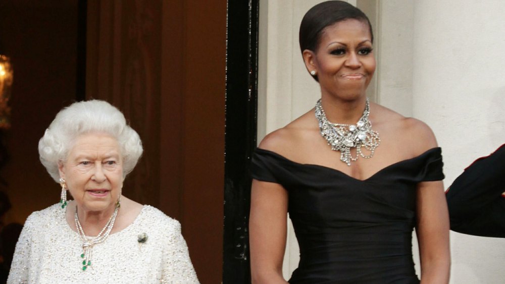 Barack Obama, Queen Elizabeth and Michelle Obama