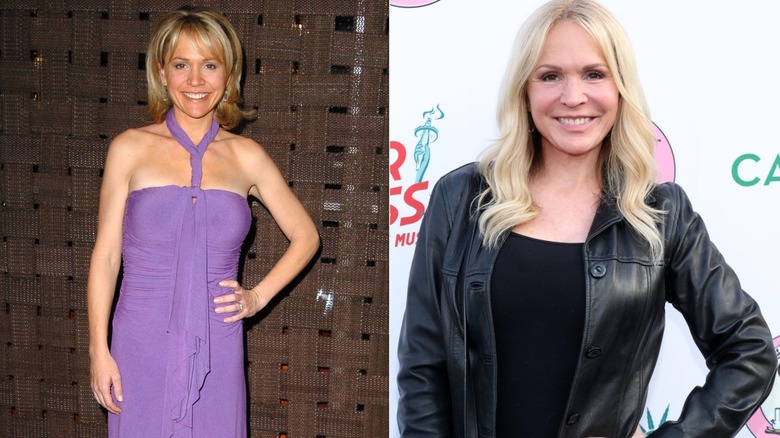 Barbara Alyn Woods then, left, and now, right