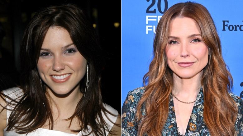 Sophia Bush then, left, and now, right