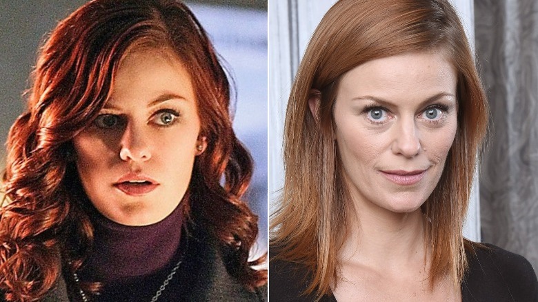 A composite image of Cassidy Freeman on 'Smallville' and at Build Studio New York in 2019