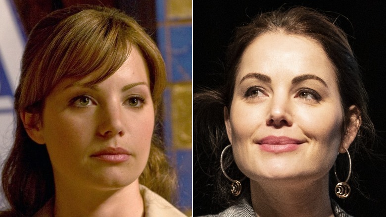 A composite image of Erica Durance on 'Smallville' and at Wizard World Comic Con in 2020