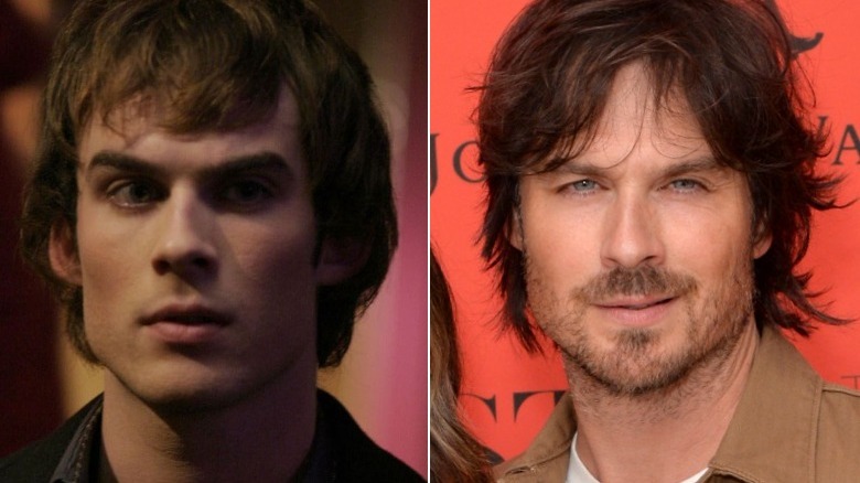 A composite image of Ian Somerhalder on 'Smallville' and at the Sustainable Style Awards in 2021