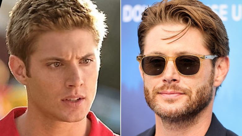 A composite image of Jensen Ackles on 'Smallville' and at the 'Zombies 3' premiere in 2022