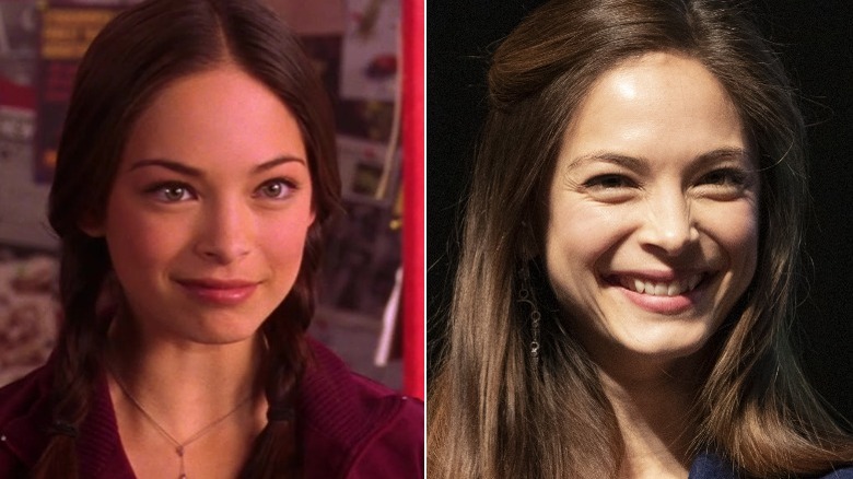 A composite image of Kristin Kreuk on 'Smallville' and at Wizard World Comic Con in 2020