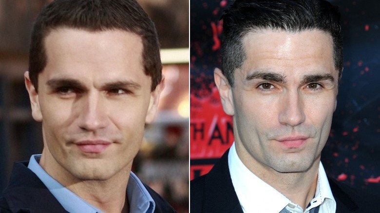 A composite image of Sam Witwer on 'Smallville' and at the Saturn Awards in 2018