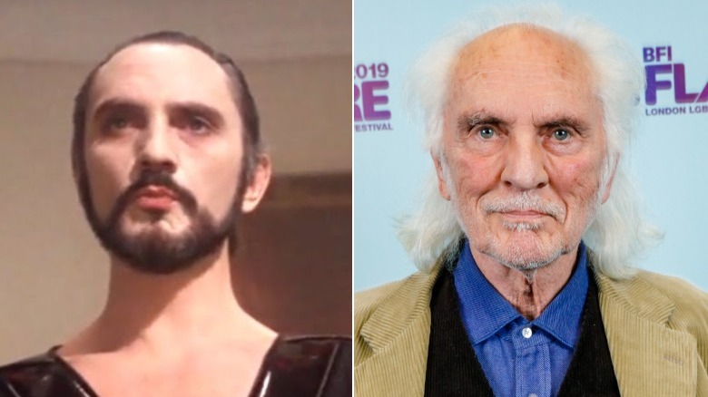 A composite image of Terence Stamp in 'Superman II' and at the BFI Flare Film Festival in 2019