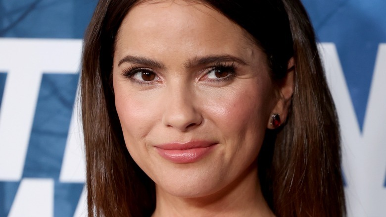 Closeup of Shelley Hennig, smiling