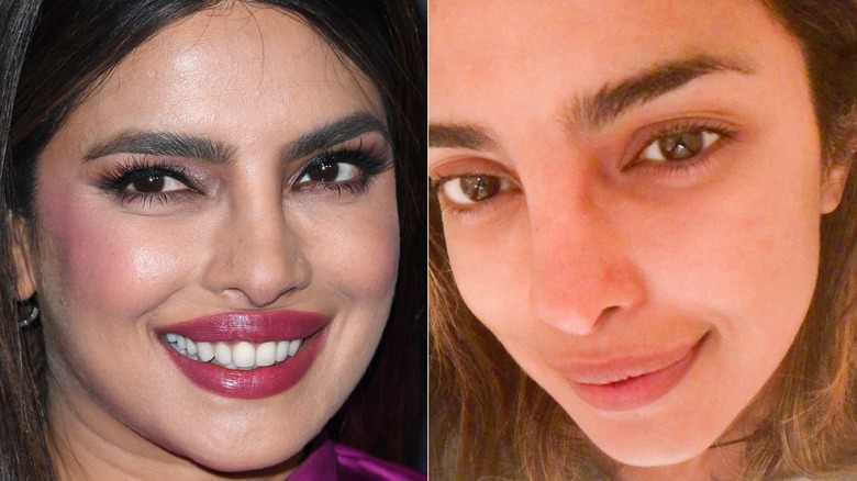 Priyanka Chopra Jonas with, without makeup