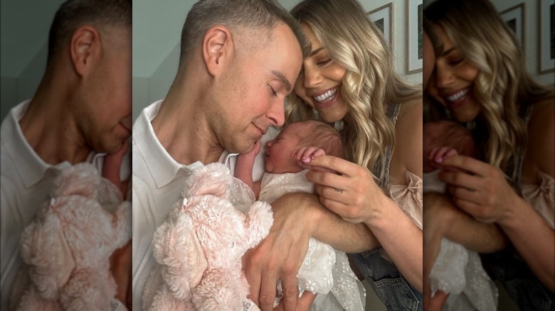 Joey Lawrence with his wife Samantha and their child