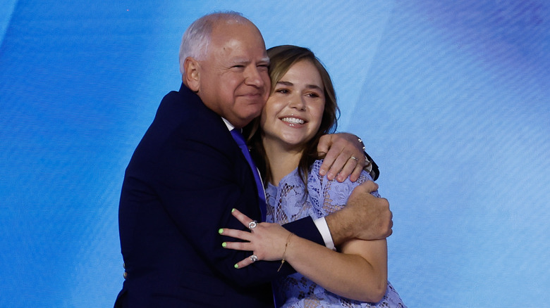 Tim Walz hugs Hope