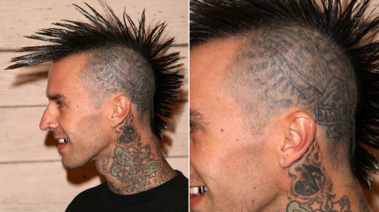 Travis Barker's head tattoos
