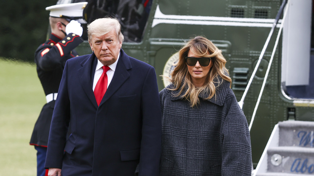 Donald Trump and Melania Trump walking