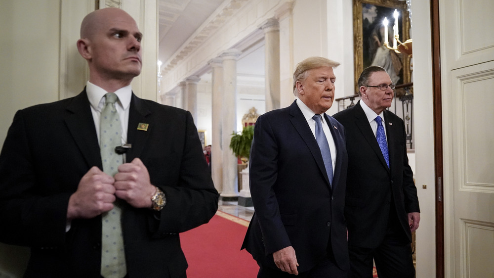 Donald Trump with Secret Service agents