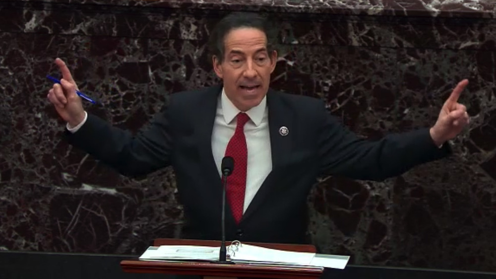 Rep. Jamie Raskin speaking at the second impeachment trial of Donald Trump