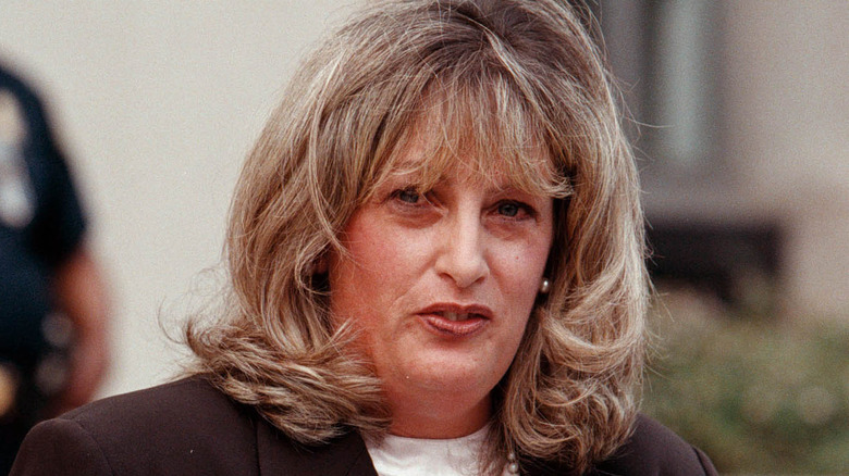 Linda Tripp at a press conference