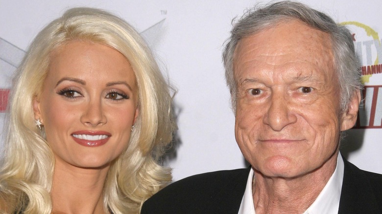 Holly Madison and Hugh Hefner at an event