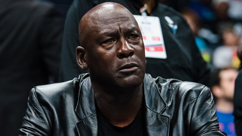 Michael Jordan looking glum