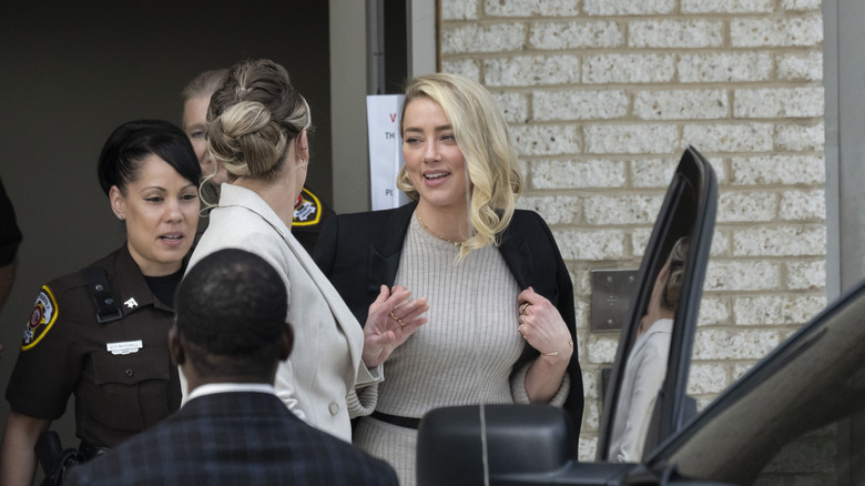 Amber Heard outside court