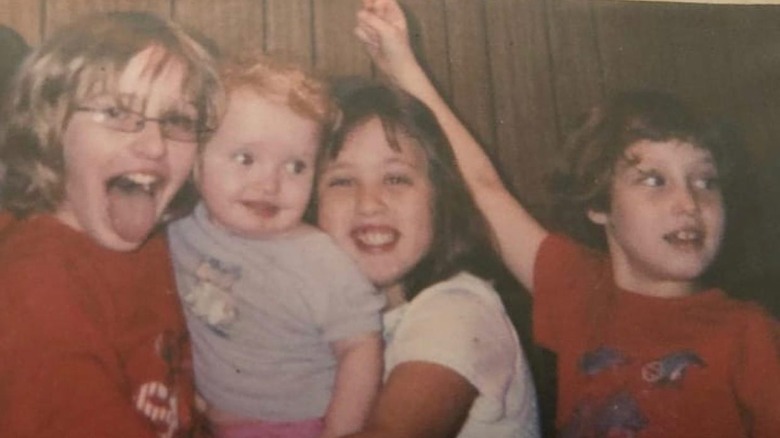 young Anna Cardwell with her sisters