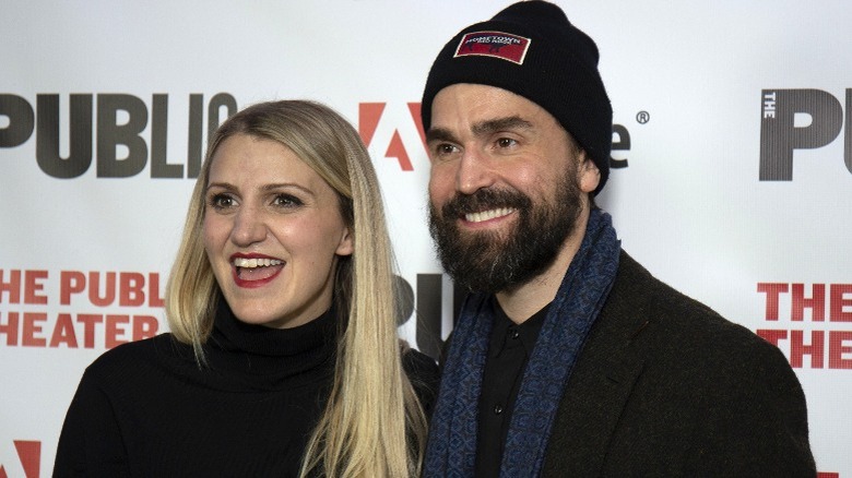 Annaleigh Ashford and Joe Tapper smiling at an event