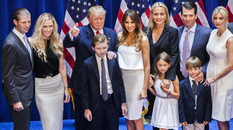 The Trump family posing