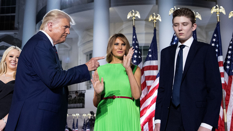 Donald, Melania, and Barron Trump at the White House