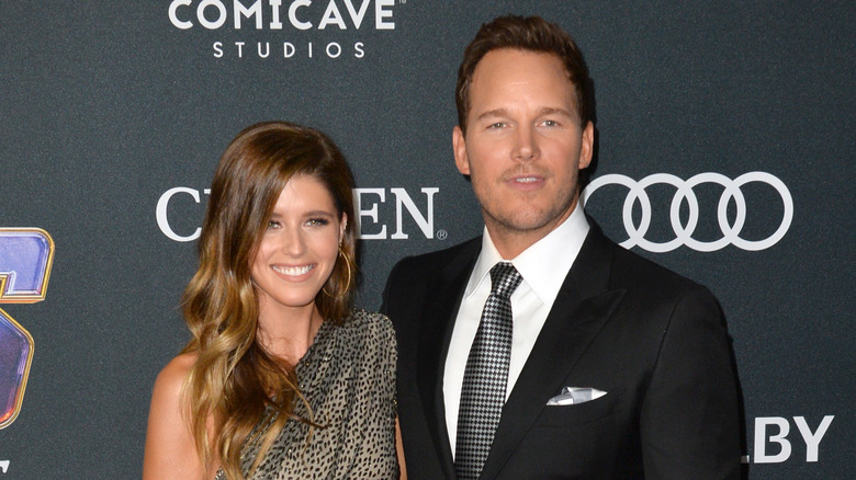 Chris Pratt and Katherine Schwarzenegger posing