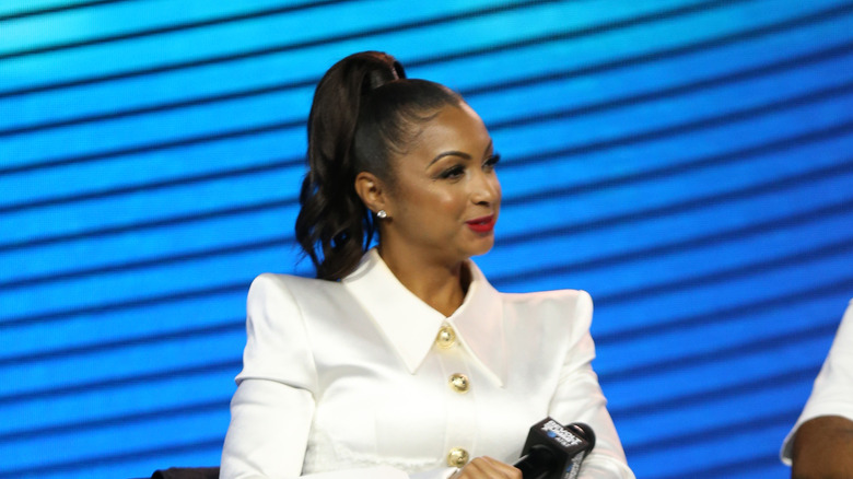 Eboni K Williams speaking on a panel