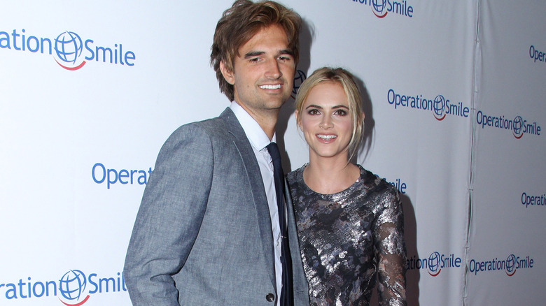 Blake Hanley and Emily Wickersham pose on the red carpet