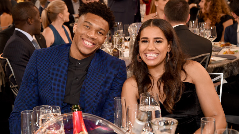 Giannis Antetokounmpo met Mariah Riddlesprigger industry event