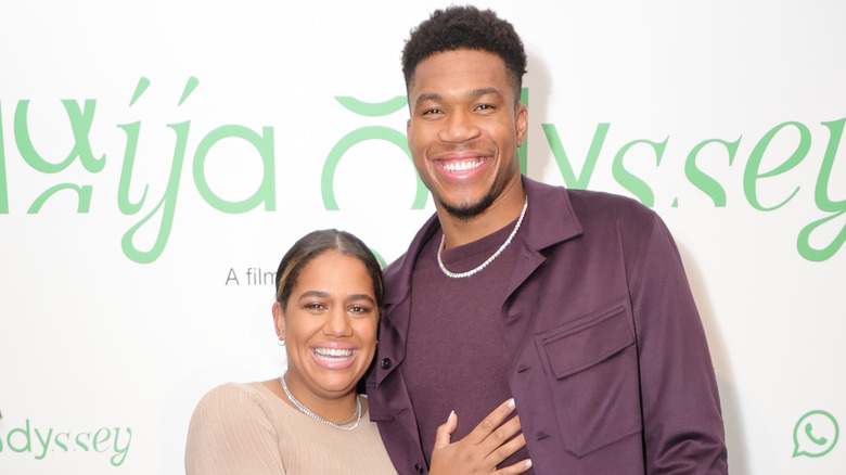 Giannis Antetokounmpo met Mariah Riddlesprigger red carpet