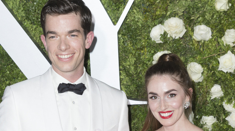 John Mulaney and Annamarie Tendler on the red carpet