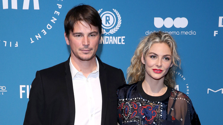 Josh Hartnett and Tamsin Egerton pose side by side