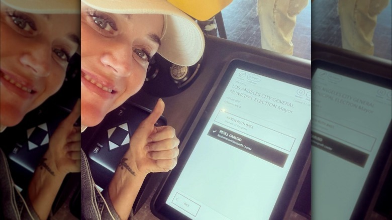 Katy Perry voting for Rick Caruso