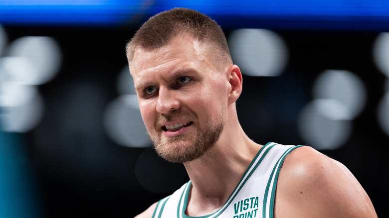 Kristaps Porzingis frowning