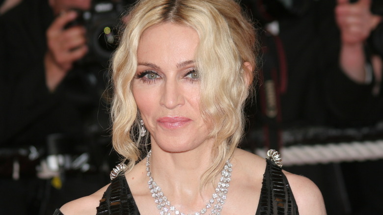 Madonna with serious expression at the Cannes Film Festival