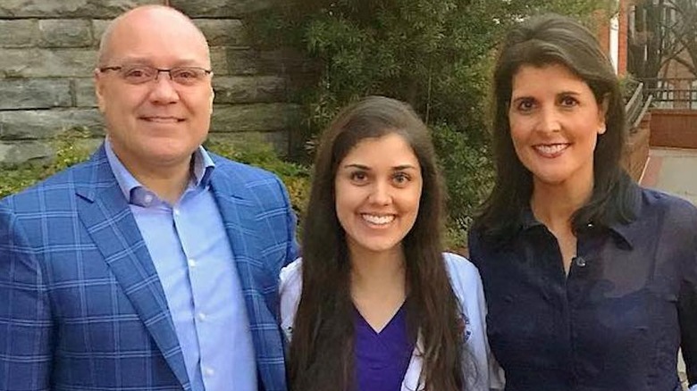 Michael Haley, Rena Haley, and Nikki Haley smiling