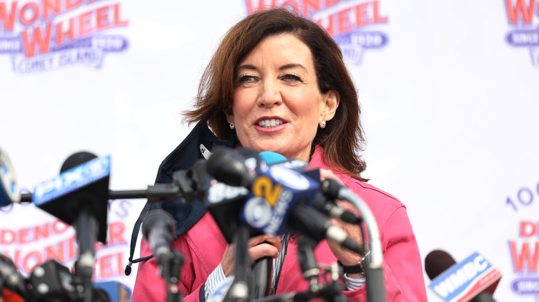 Kathy Hochul at a Coney Island Parks reopening event in 2021