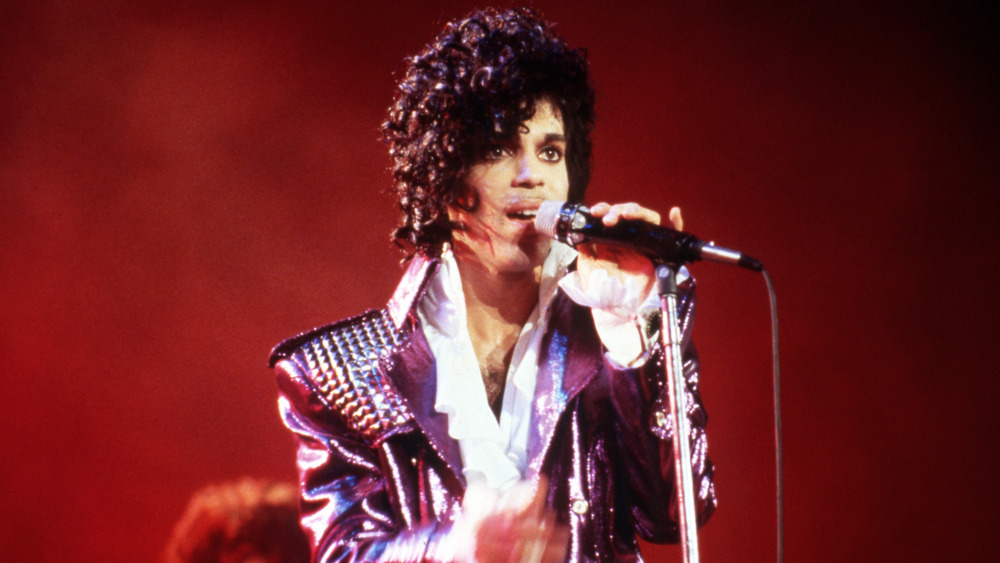 Prince performing on stage