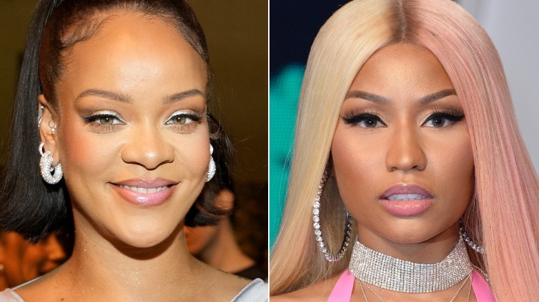 Rihanna and Nicki Minaj image split