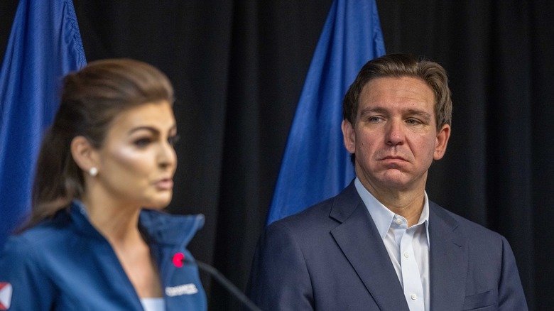 Ron DeSantis staring at Cindy Desantis