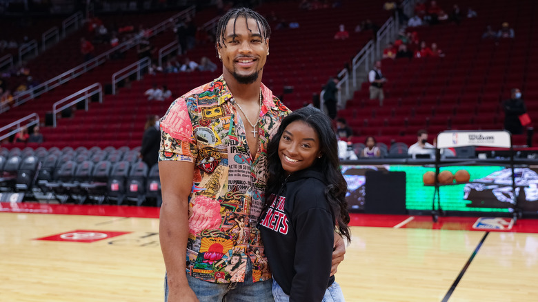 Jonathan Owens and Simone Biles