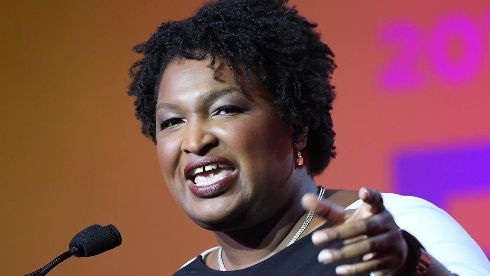 Stacey Abrams speaking at an event