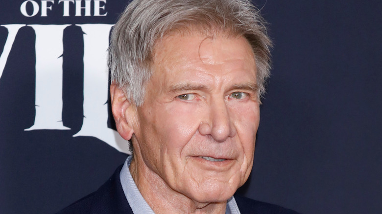 Harrison Ford with a serious expression