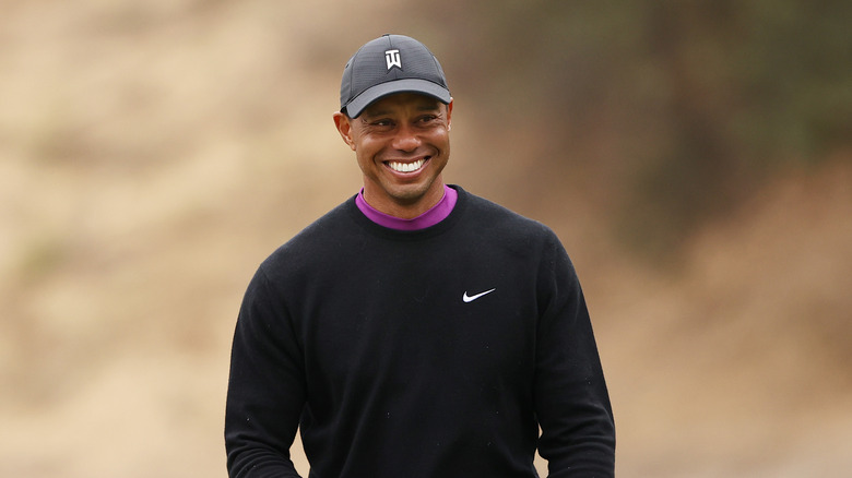 Tiger Woods smiling 