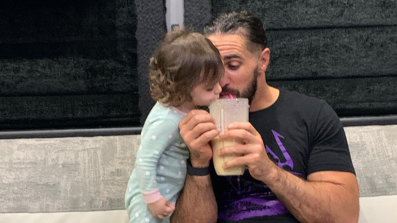 Seth Rollins with daughter Roux