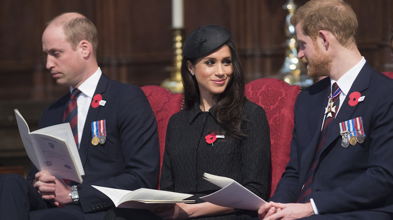 Prince William, Meghan Markle, and Prince Harry at Westminster Abbey