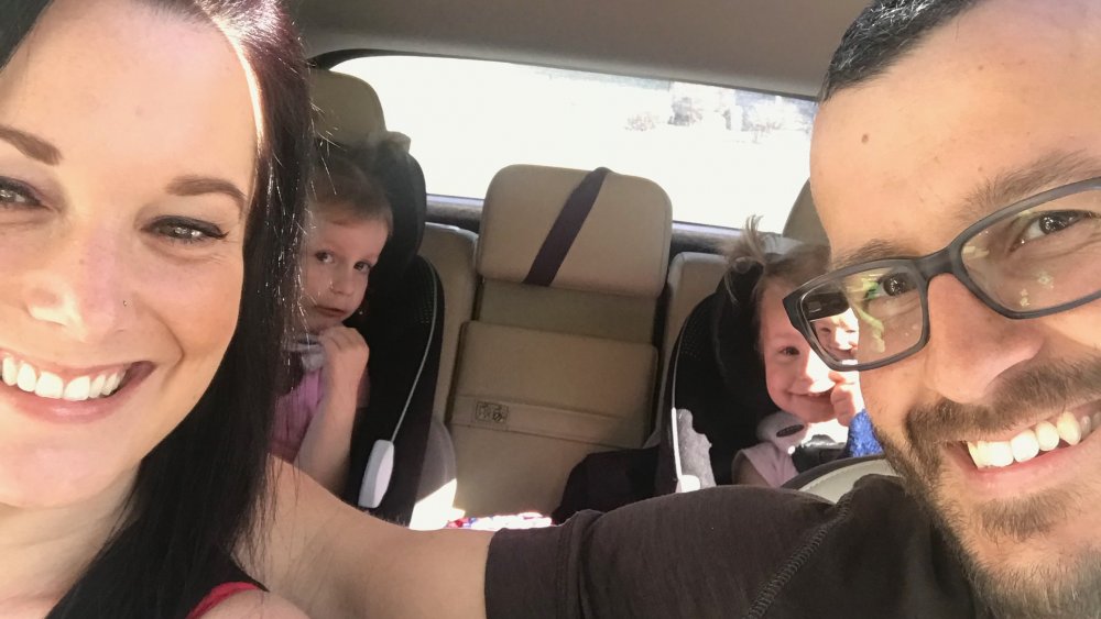 Selfie of Chris and Shanann Watts with their daughters, featured in American Murder: The Family Next Door