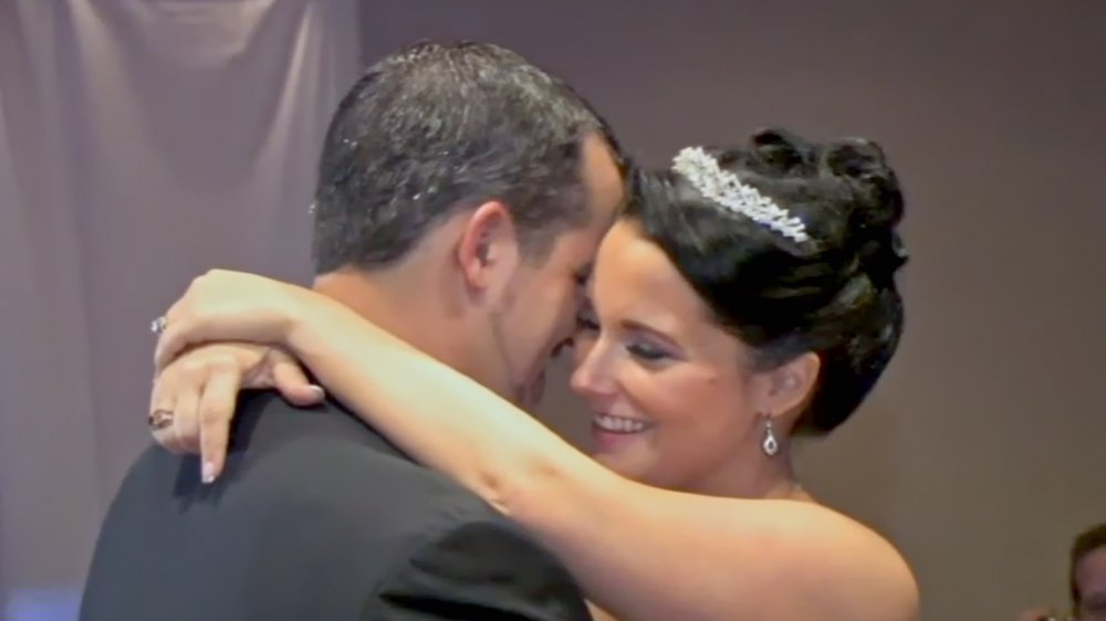 Chris and Shanann Watts dancing on their wedding day, featured in American Murder: The Family Next Door